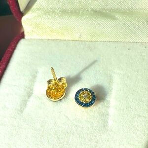 Gold Evil Eye Studs